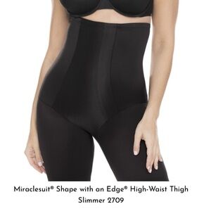 Miraclesuit “Shape with an Edge” High-Waist Thigh Slimmer Shape wear 2709 Large 